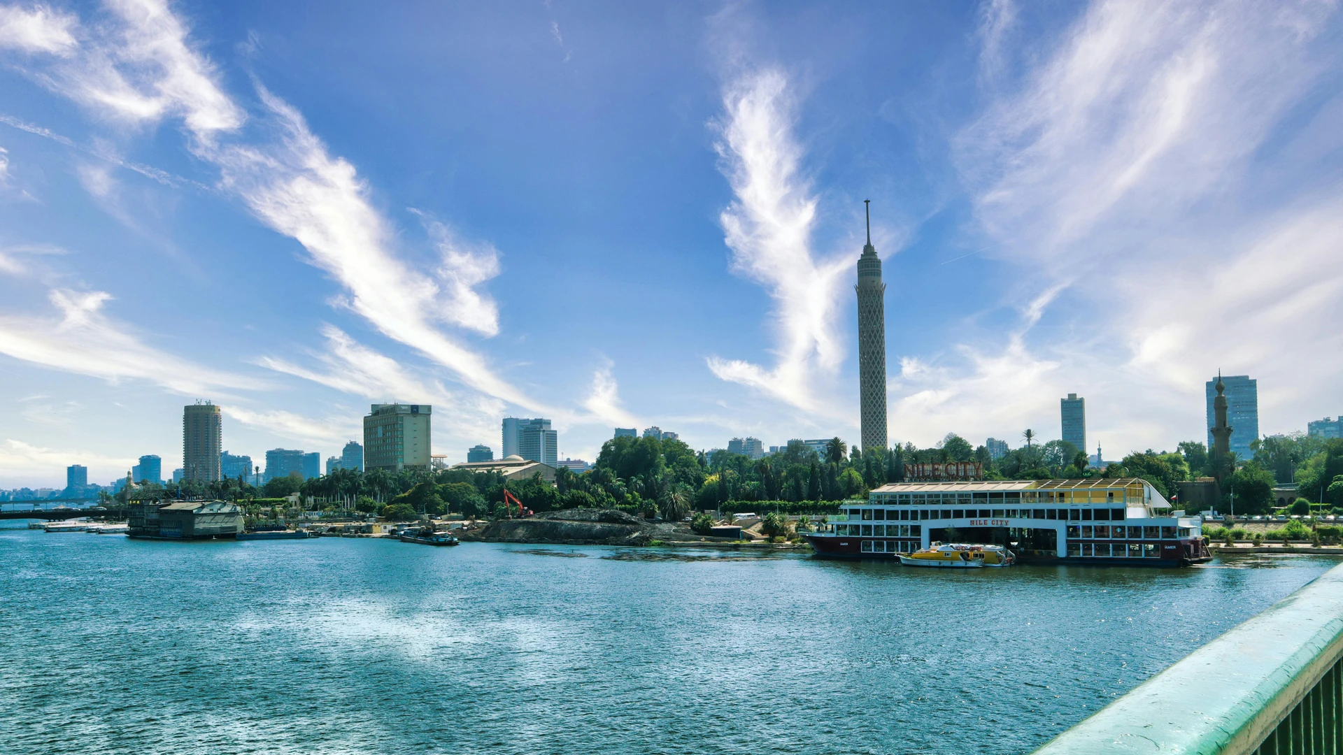 El Alamein, Egypt - Stunning daytime view of cairo skyline featuring the nile river and cairo tower.