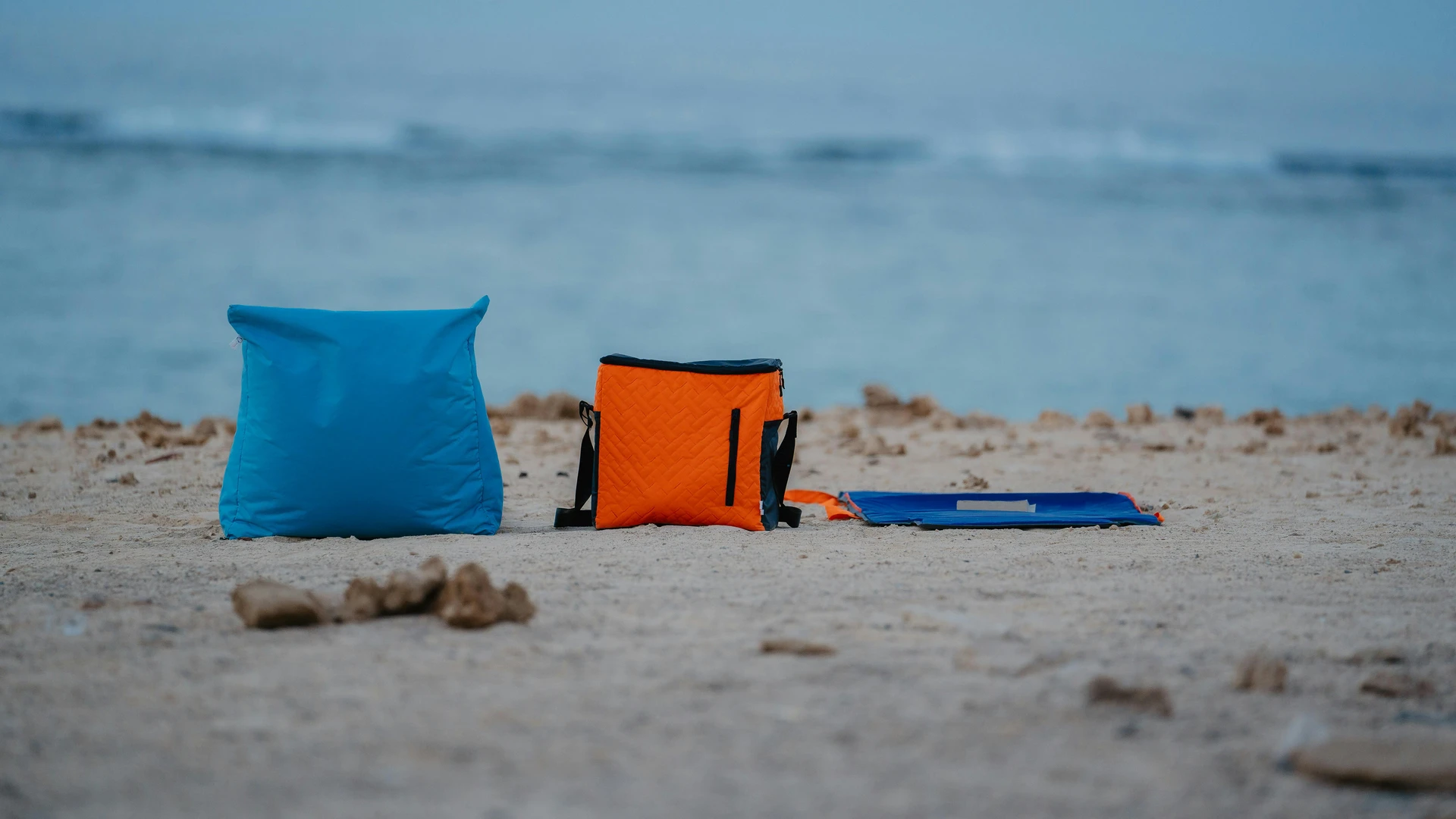 Marsa Alam, Egypt - Camping gear set on peaceful marsa alam beach in egypt, perfect for seaside relaxation.