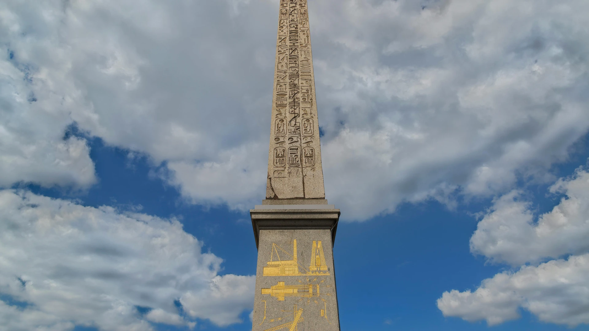 Luxor, Egypt - Luxor obelisk under a bright blue sky at place de la concorde, paris.
